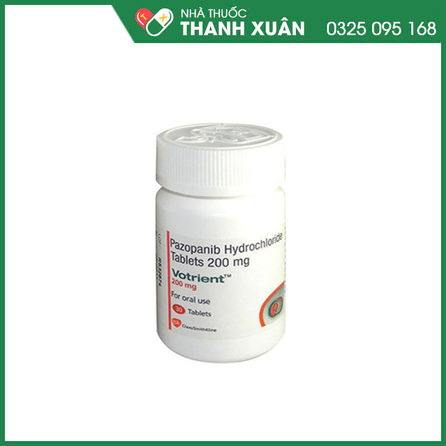 Votrient 200mg thuốc  điều trị ung thư biểu mô tế bào thận (RCC) và ung thư phần mềm (STS)